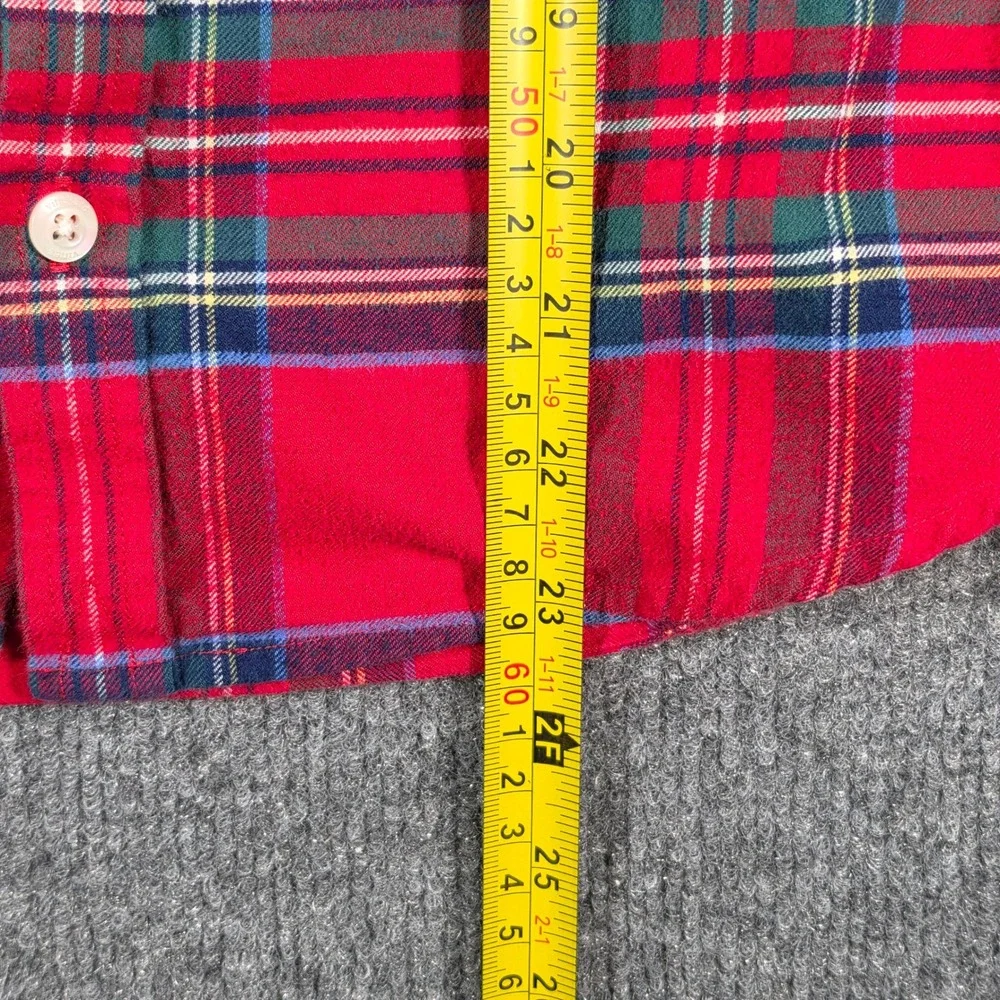 Vineyard Vines Boys Red Tartan Plaid Whale Shirt Button Down Size M 12-14
